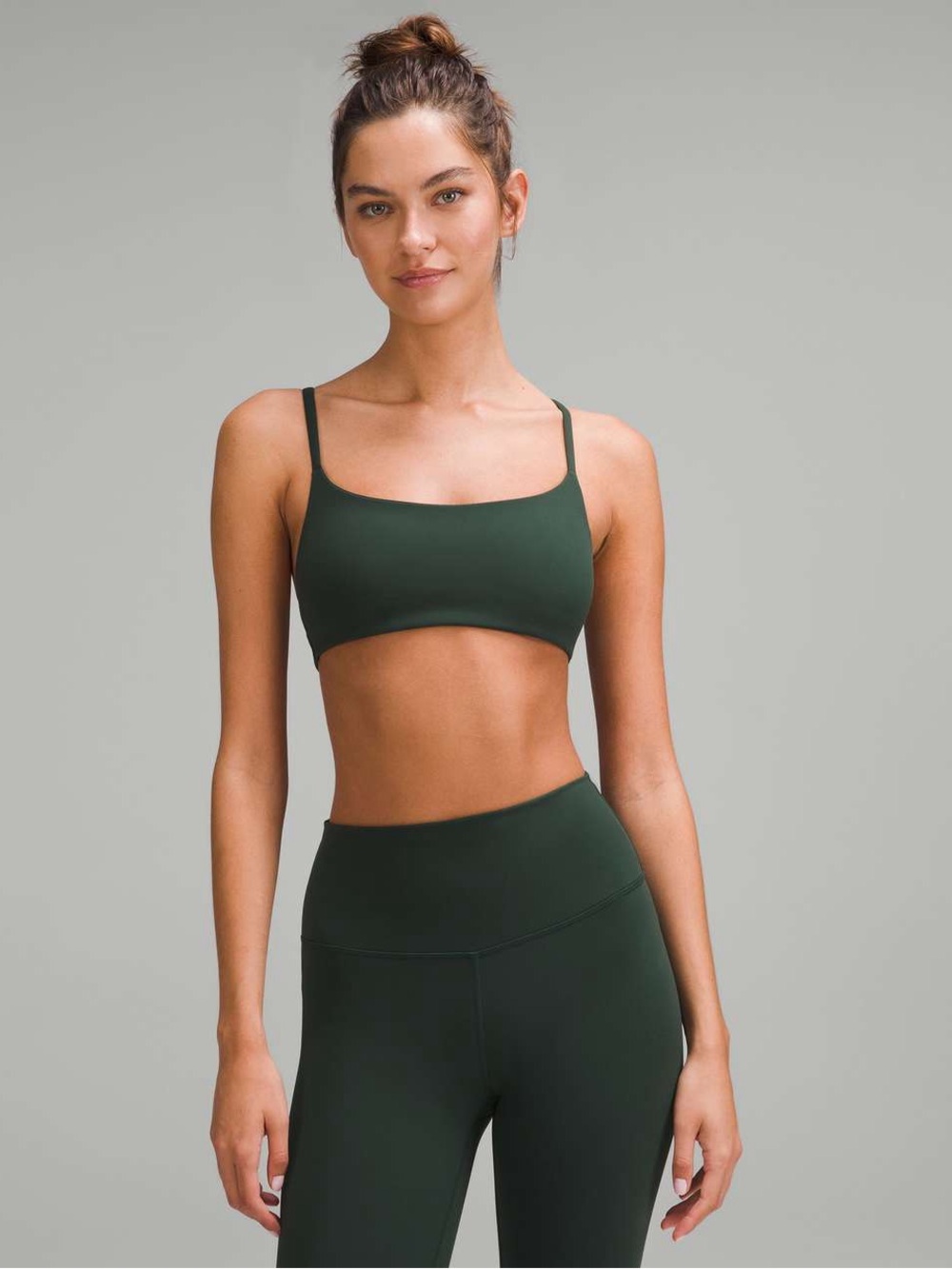 lululemon athletica Wundertrain Strappy Racer bra in Legacy Green